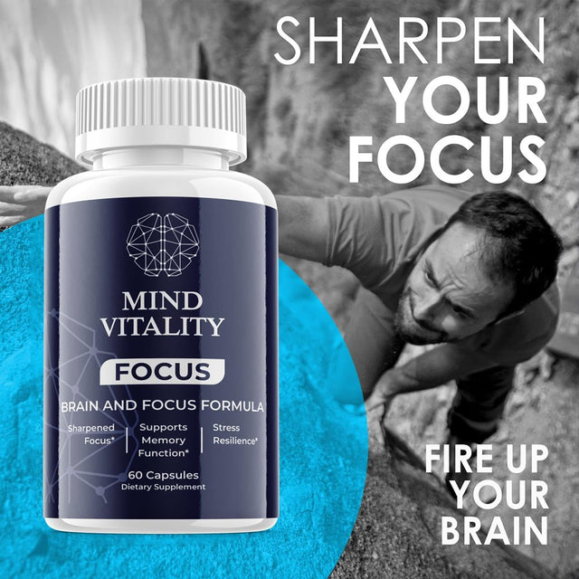 (1 Pack) Mind Vitality Focus - Dietary Supplement for Focus, Memory, Clarity, & Energy - Advanced Cognitive Support Formula for Maximum Strength - 60 Capsules