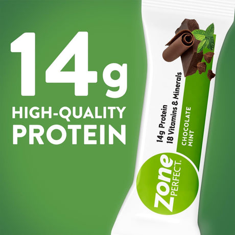 Zoneperfect Protein Bars, 18 Vitamins & Minerals, 14G Protein, Nutritious Snack Bar, Chocolate Mint, 30 Count