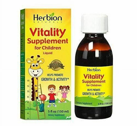NEW Herbion Naturals Vitality Supplement for Children Tasty Energy Booster 5Floz 150Ml