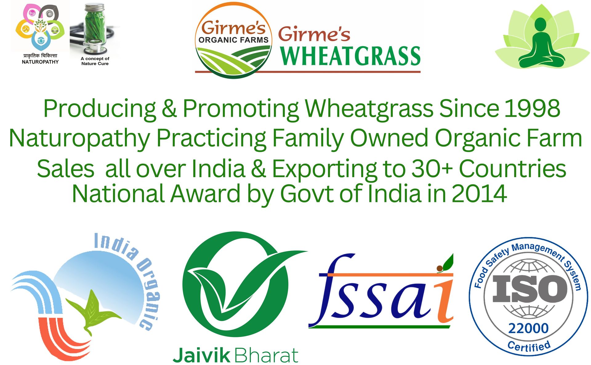 Girme's Organic Wheatgrass Powder - 3g x 30 Sachets Pack
