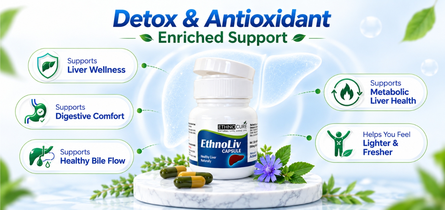 EthnoLiv Ayurvedic Liver Detox Support Capsules (Pack of 2)