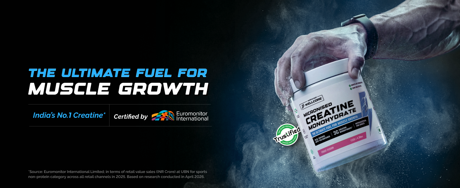 Wellcore Pure Micronised Creatine Powder (33 Servings, Watermelon Wave)
