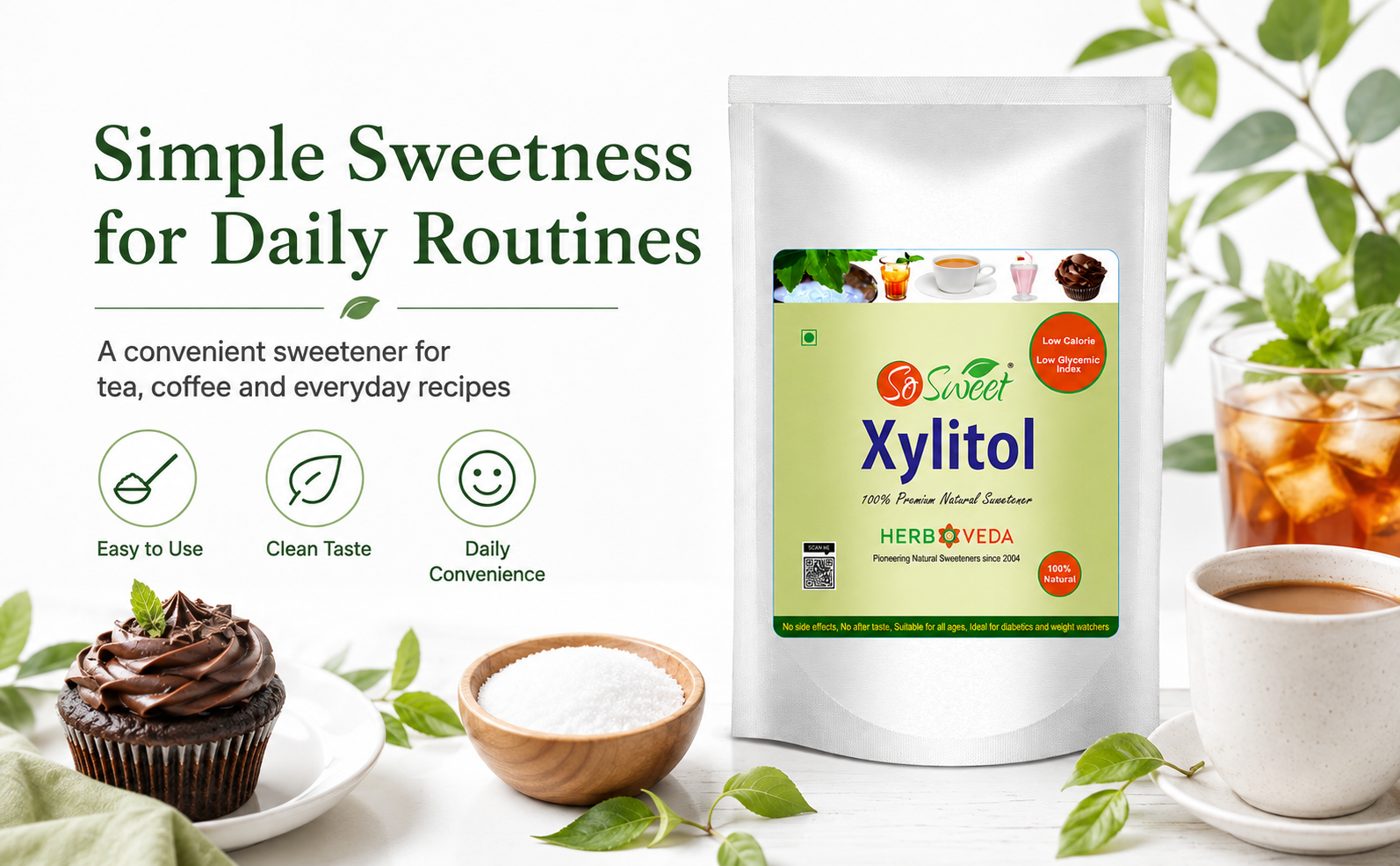 So Sweet Xylitol Powder 250g | 100% Xylitol Sugar-Free Sweetener | Low-Calorie Sugar Substitute for Tea, Coffee, Baking & Cooking | 1:1 Sugar-Like Sweetness