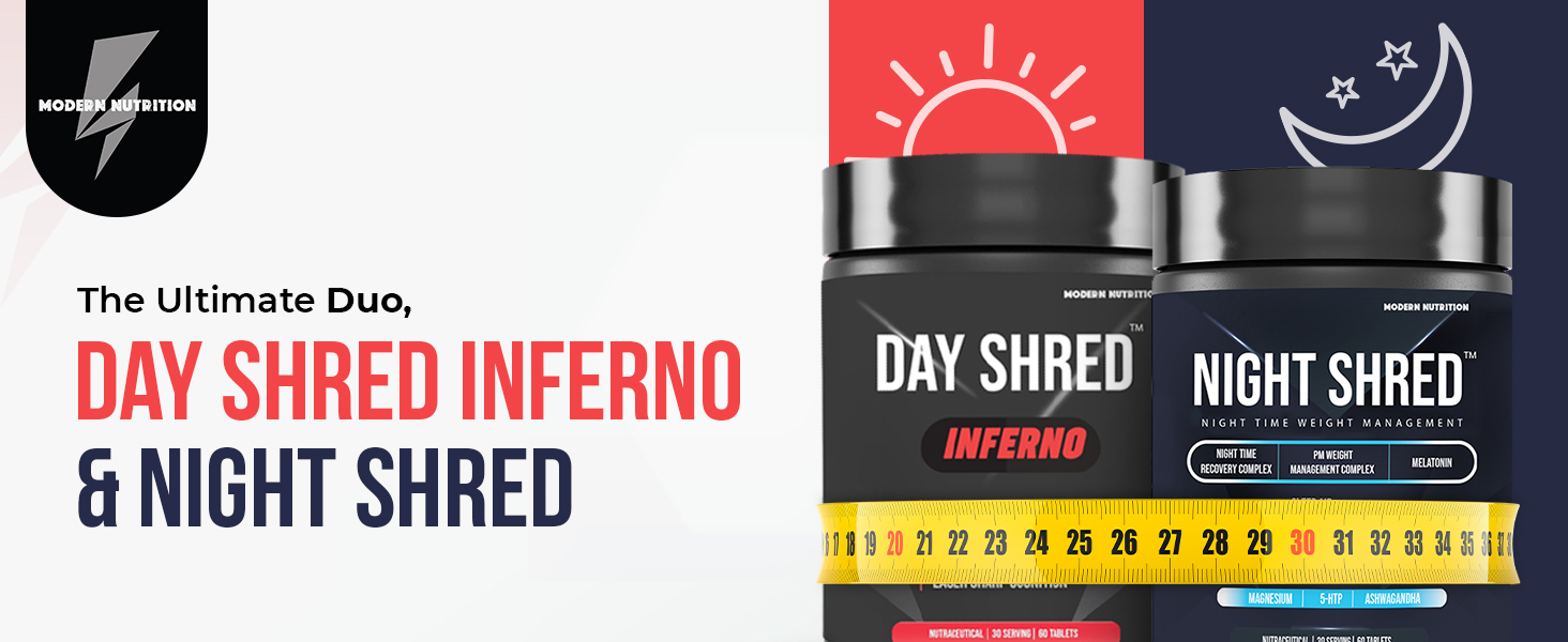 Inferno & Night Shred | Support Weight Management For Men Women | Metabolic Support | 120 Tab