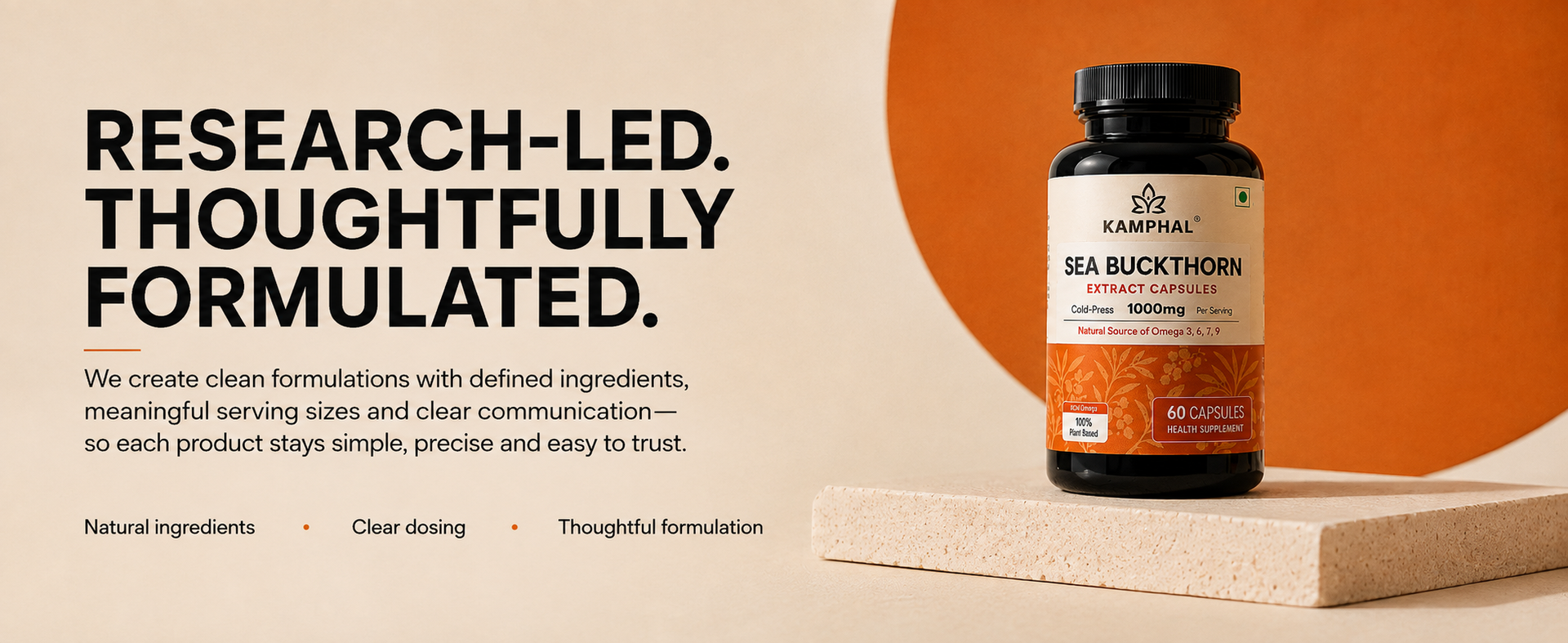 Sea Buckthorn Capsules | 1000mg Per Serving | 10% Flavonoids + Omega 3, 6, 7 & 9 | Antioxidant, Skin & Immunity Support | No Fillers or Additives | 60 Veg Capsules