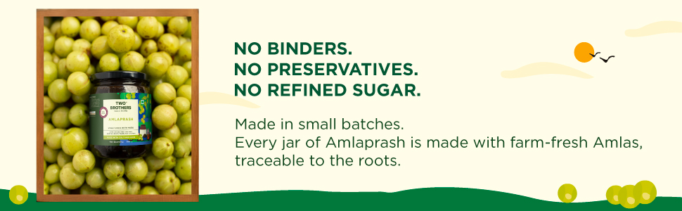 TWO BROTHERS INDIA FARMS Amlaprash (500 g) | Ayurvedic Chyawanprash with Amla| Glyphosate free | Made with Desi Gir Cow Cultured Ghee | Supports Immunity | Contains Antioxidants | Provides Natural Vitamin C