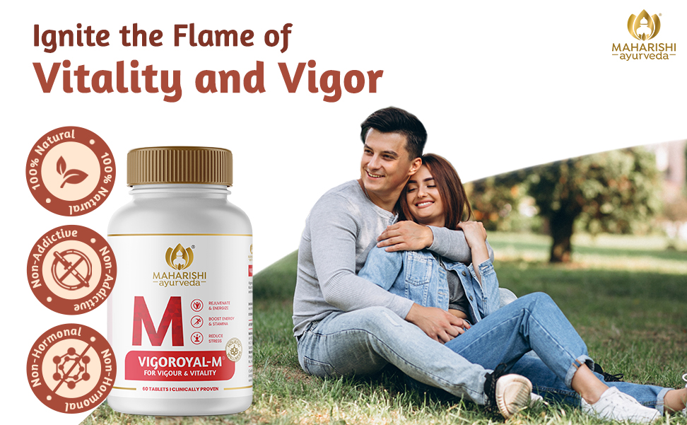 Maharishi Ayurveda Shilajit Tablets | Vigoroyal M- Infused with Original Shilajit | Natural Shilajeet - 60 tablets