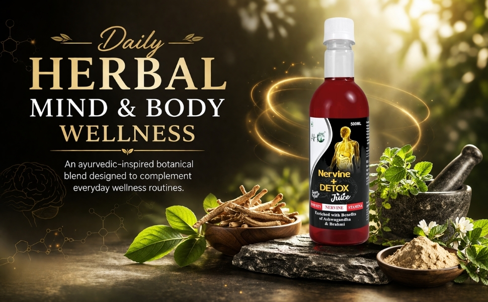 Nervine Detox Ayurvedic Nerve Cleanser & Mind Rejuvenator Natural Formula for Stress Relief, Focus & Nerve Health Brain, Nerves & Mental Wellness |