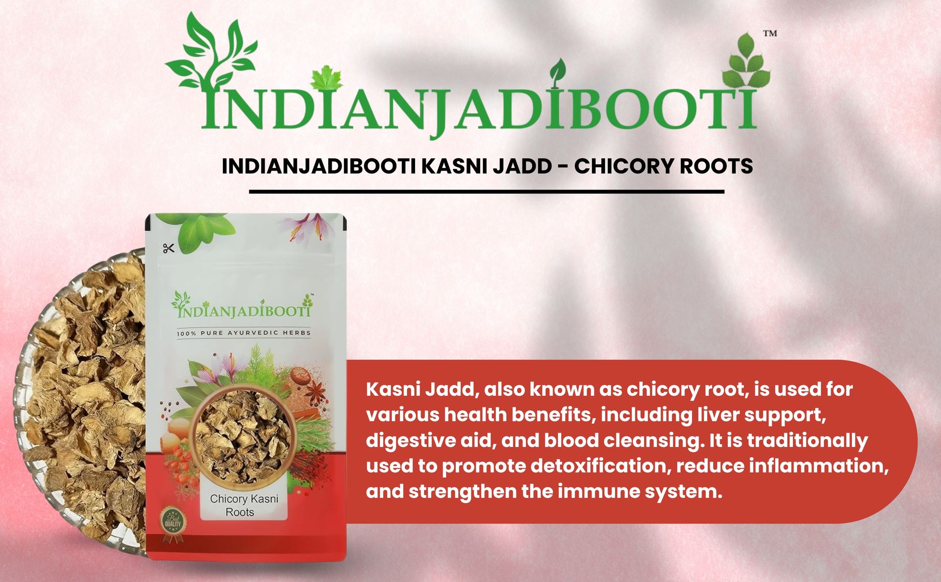 IndianJadiBooti Pure Kasni Jadd (Chicory Root) | Raw Whole Kasani for Hepatic Wellness, Prebiotic Gut Detox & Bitter Liver Tonic | (400 Grams) | Pack Of 3