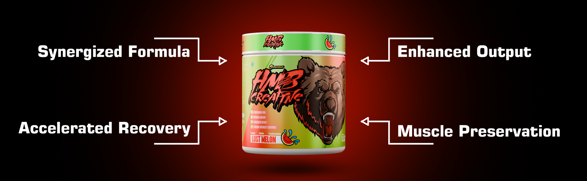 HMB Creatine Monohydrate Muscle Support, Lust Melon, 400g
