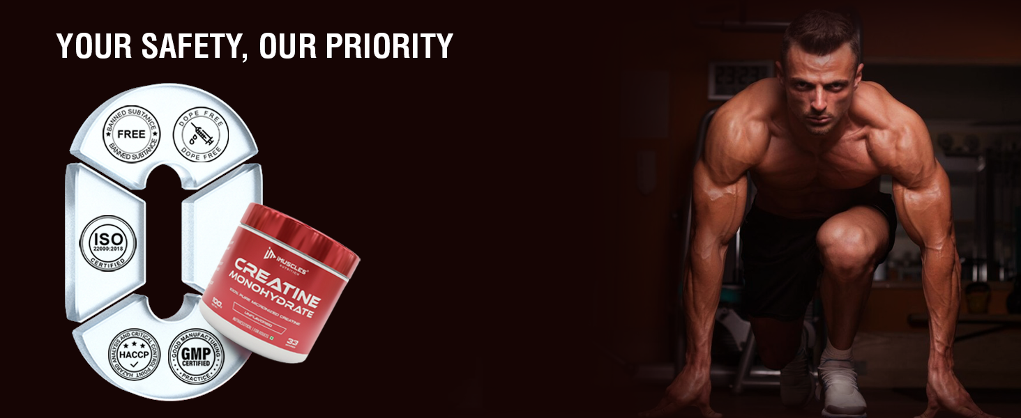 Creatine Monohydrate Unflavoured | 100% Pure Micronized Creatine | 100g | 33 Servings | Pre-Post Workout Supplement for Muscle Recovery, Strength & Energy | for Men & Women