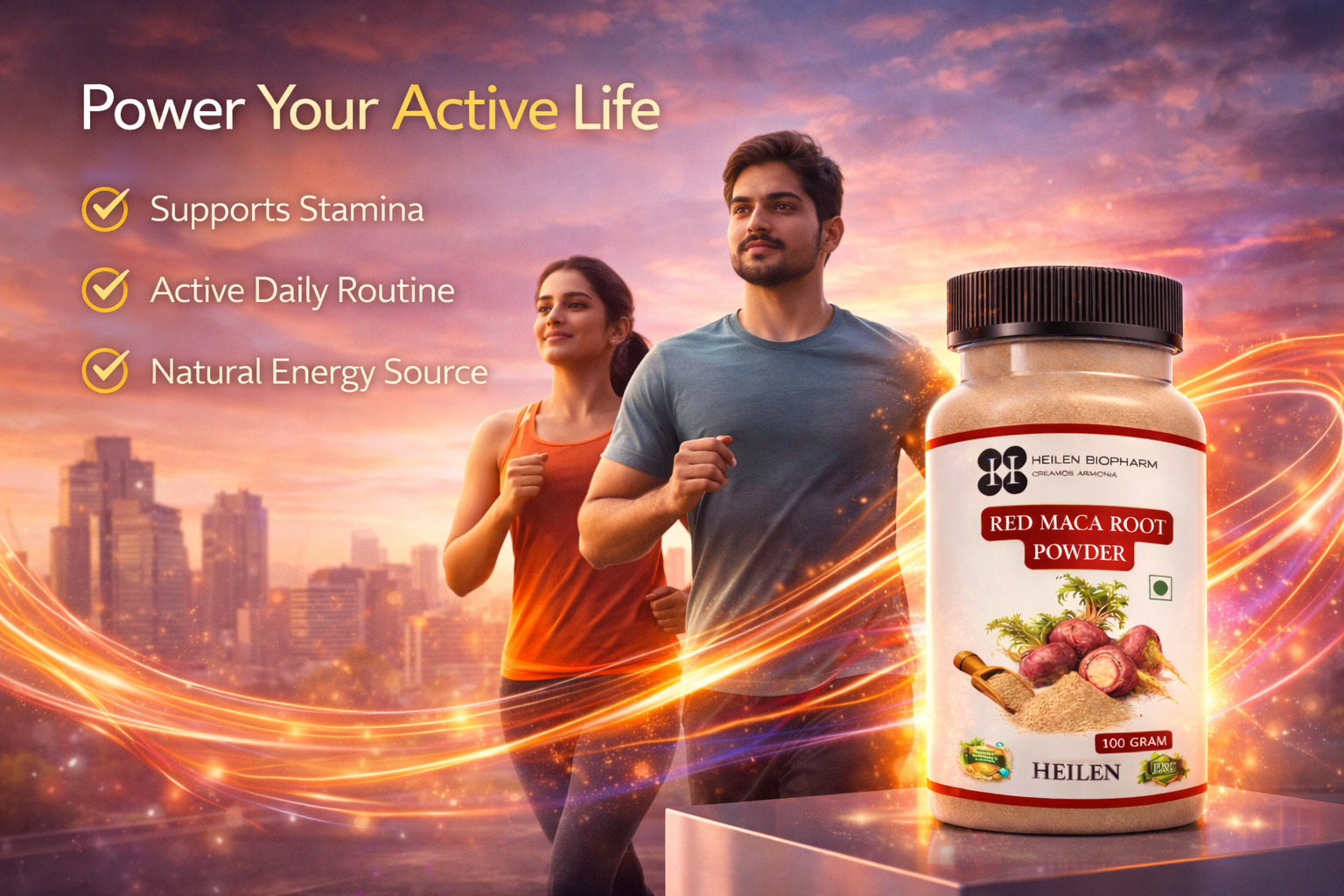 Heilen Biopharm Red Maca Root Powder 100 g | Natural Superfood Root | Traditionally Used Herbal Powder | For Smoothies & Daily Wellness | 100% Pure