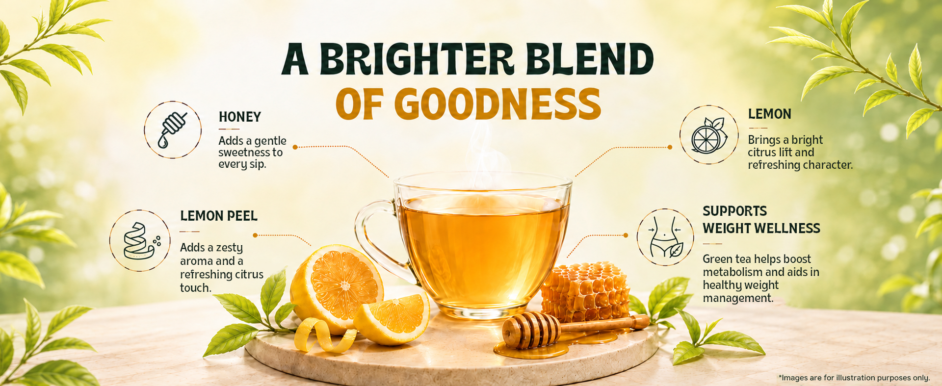 TE-A-ME Green Tea 50 Bags - Lemon & Honey | Green Tea for Weight Loss