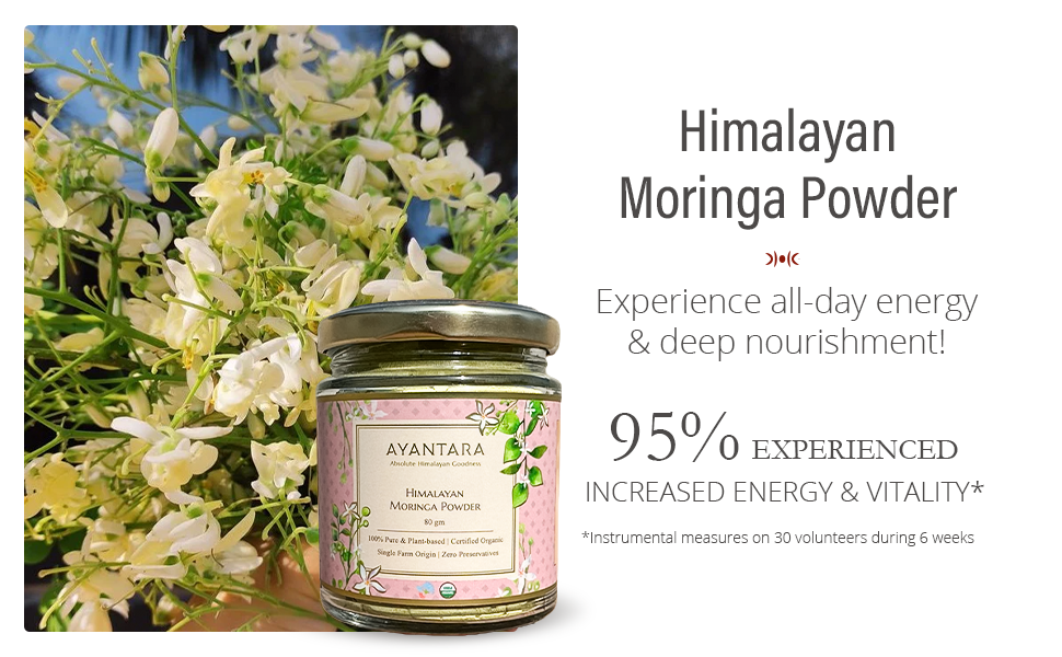 Himalayan Moringa Leaf Powder - 220g | Organic for Energy, Immunity