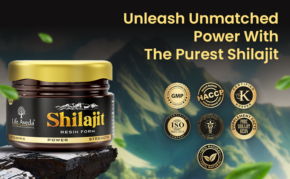 Life Aveda Himalayan Shilajit/Shilajeet Resin (20g) - 500mg Per Serving | 100% Ayurvedic | 80+ Minerals with 75% Fulvic Acid