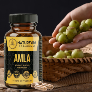 Amla Capsules 180 Veg Capsules by Naturevibe Botanicals Indian Gooseberry (Emblica Officinalis) Supplement | Natural Source of Vitamin C & Antioxidants | Daily Herbal Wellness Support | Serving Size 2 capsules daily