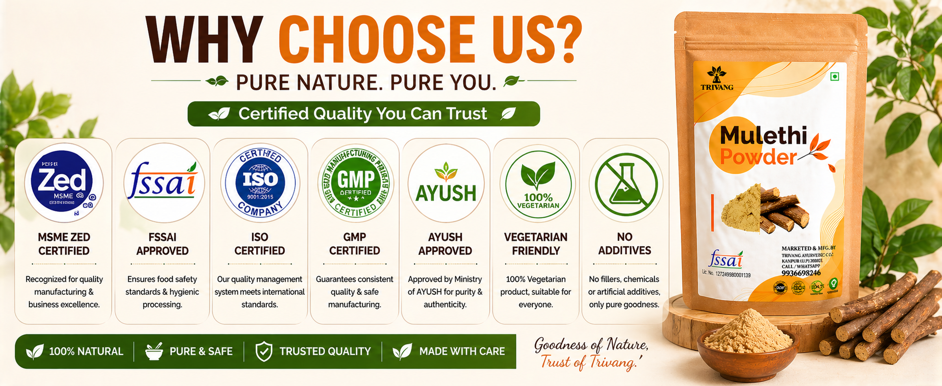 100% Natural Pure Mulethi Powder | Yashimadhu | Liquorice | Glycyrrhiza glabra | For hair and Skin care (100g)