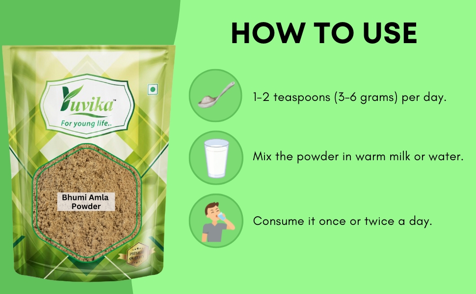Yuvika Bhumi Amla Powder - Bhoomi Powder- Phyllanthus Niruri - Fillanto Niruhi 100 Grams