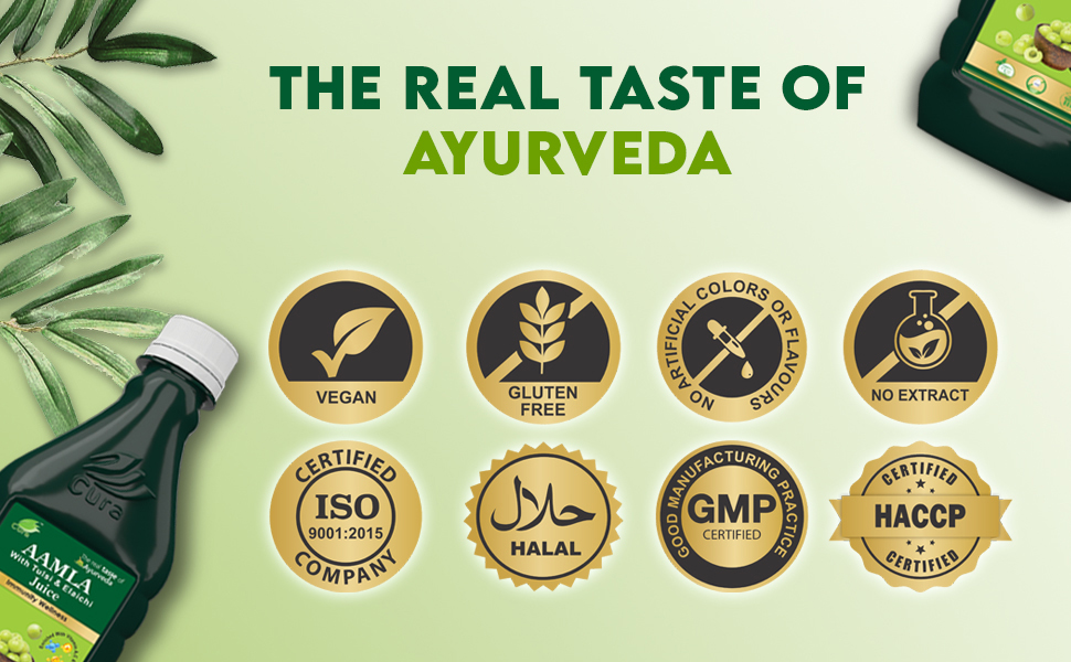 CURA AYURVEDIC AAMLA RAS WITH TULSI & ELAICHI, 500ml