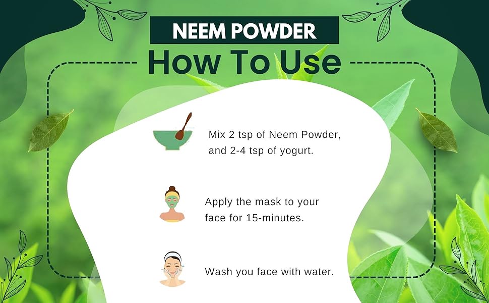 Herbal Hills Neem Powder, (1kg Pack) | Supports Clear Skin, Acne Control & Hair Growth | Neem Churna For Pimple-Free Face & Scalp Detox | With Azadirachta Indica Leaf