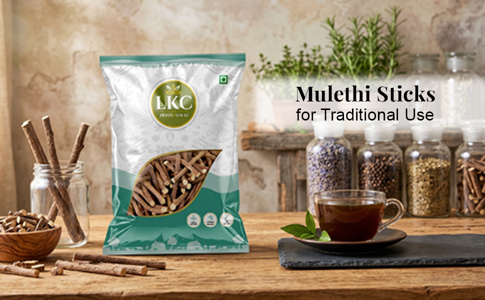 Mulethi Sticks | Whole | Liquorice Roots | Yashtimadhu - traditionally used for cough and skin - 250g