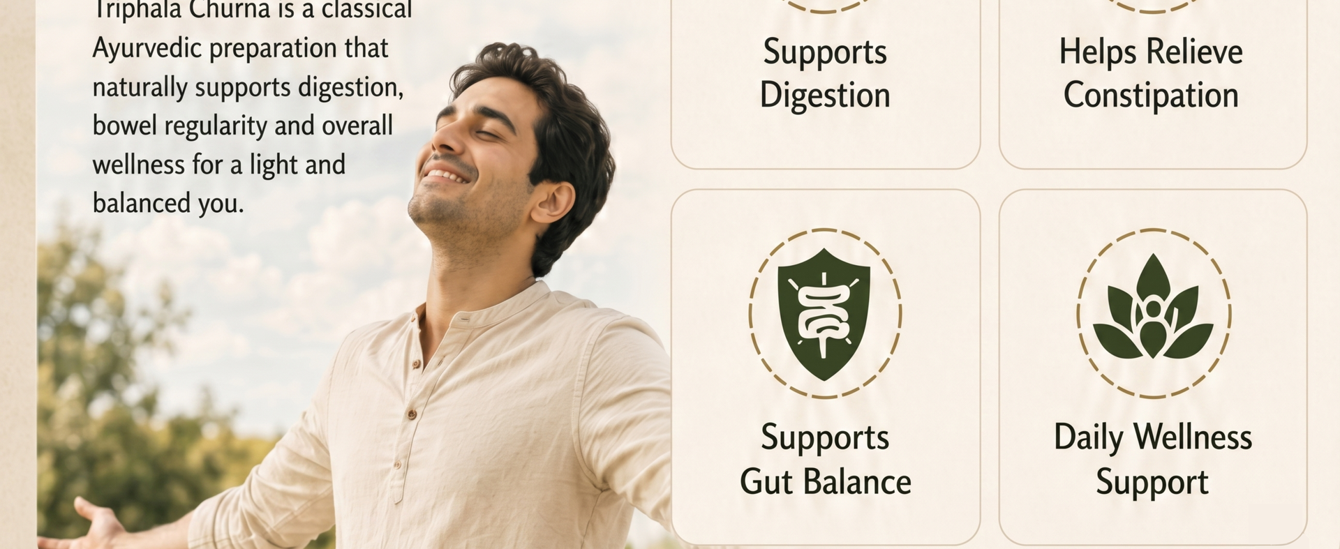 Triphala Churna 100g | Triphala Powder with Haritaki, Bibhitaki & Amalaki | Ayurvedic Digestive Support, Bowel Regularity, Gut Cleanse & Detox