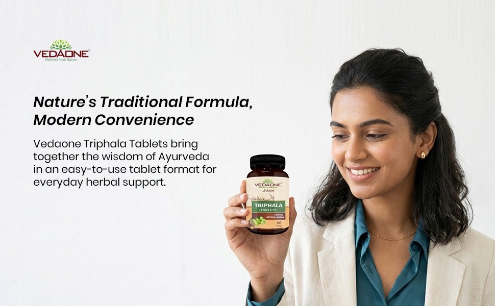 Triphala Tablets (60 Count) | Pure Ayurvedic Digestive Support & Gentle Detox | Natural Gut Cleanse with Amla, Haritaki & Baheda | Daily Herbal Immunity Support