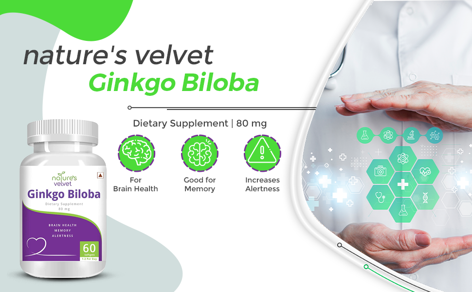 Natures Velvet Lifecare Ginkgo Biloba Extract 80mg, 60 Capsules - Pack of 1