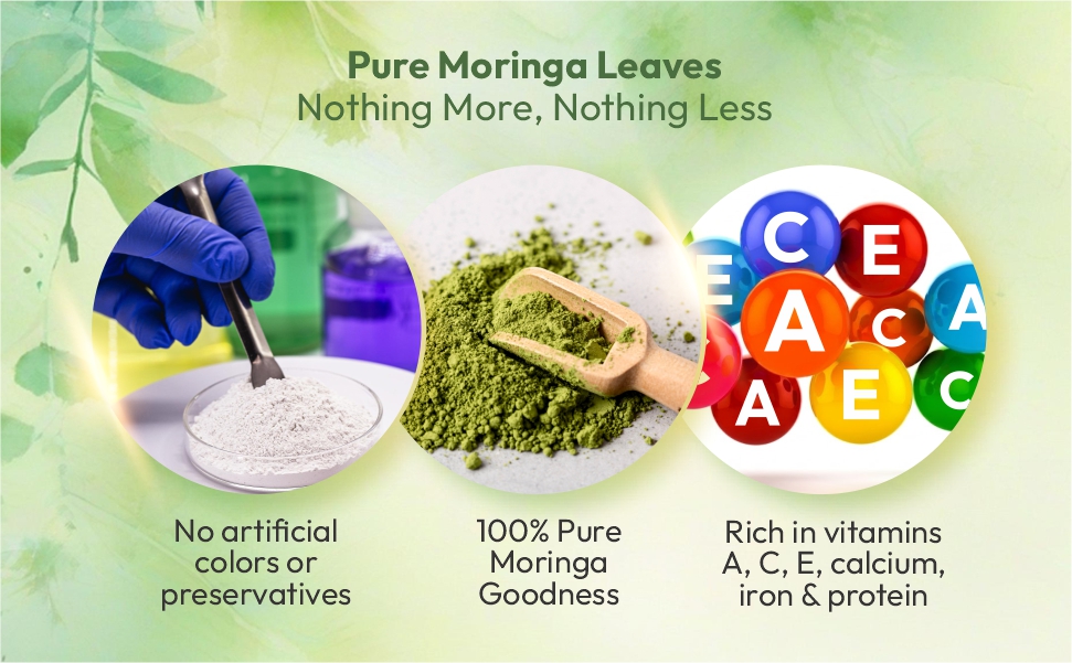 Moringa Capsules | 100% Pure Moringa Leaf Extract | Energy, Immunity & Wellness Support | Rich in 90+ Nutrients | Helps Heart Health & Brain Function | 60 Veg Capsules | Ayurvedic Supplement