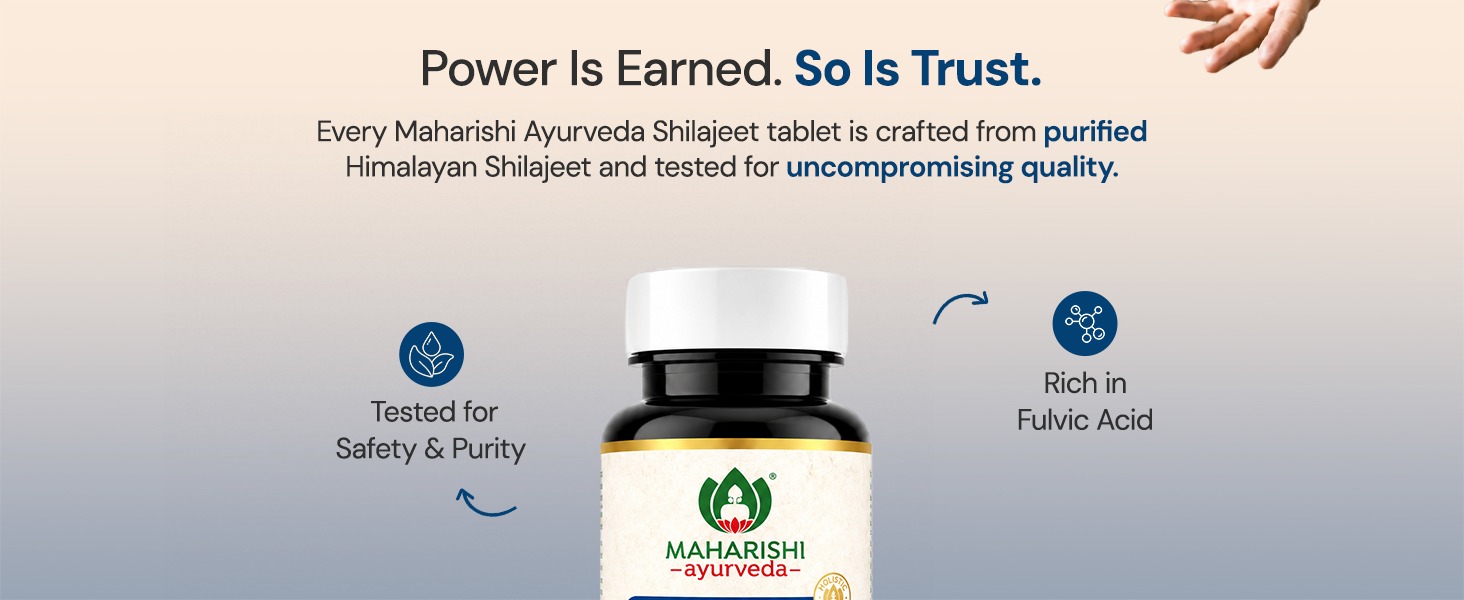 Maharishi Ayurveda Shilajeet Rasayana 500 MG | Natural & Pure Shilajit for Strength, Stamina & Endurance | 60 Tablets Pack
