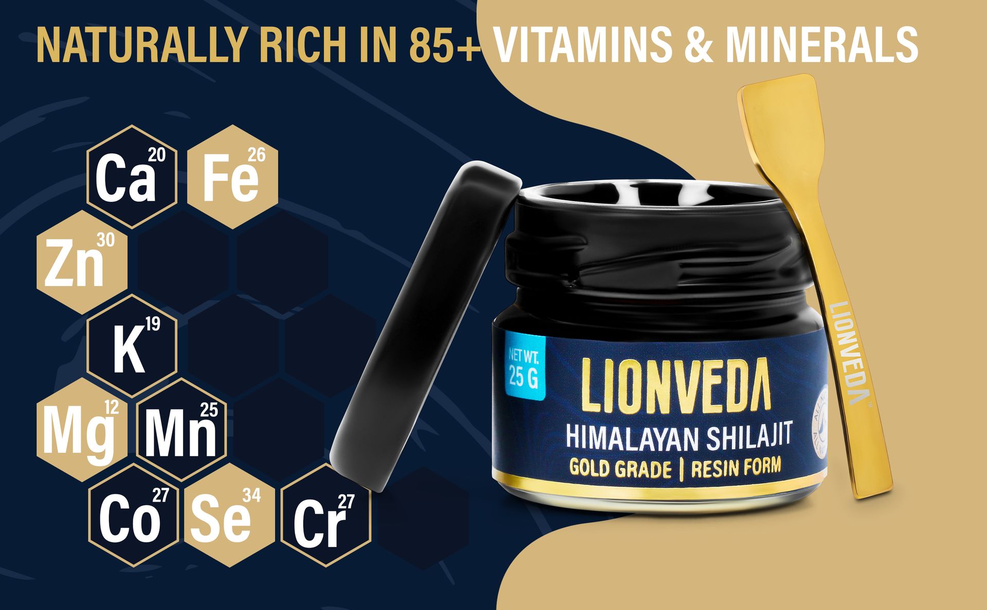 50g Original Himalayan Shilajit Resin(Certified Gold Grade) for Men, Gym, Stamina, Energy & Improved Health | 100% Pure Shilajit Liquid (2 X 25g = 50g (Pack of 2))