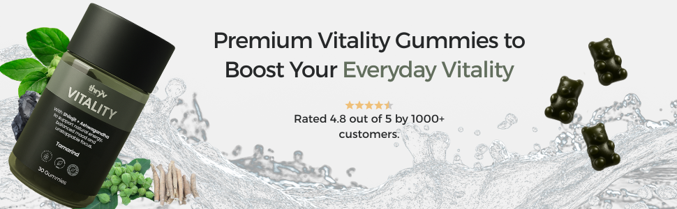 Vitality Gummies with Shilajit & Ashwagandha, 30 Gummies