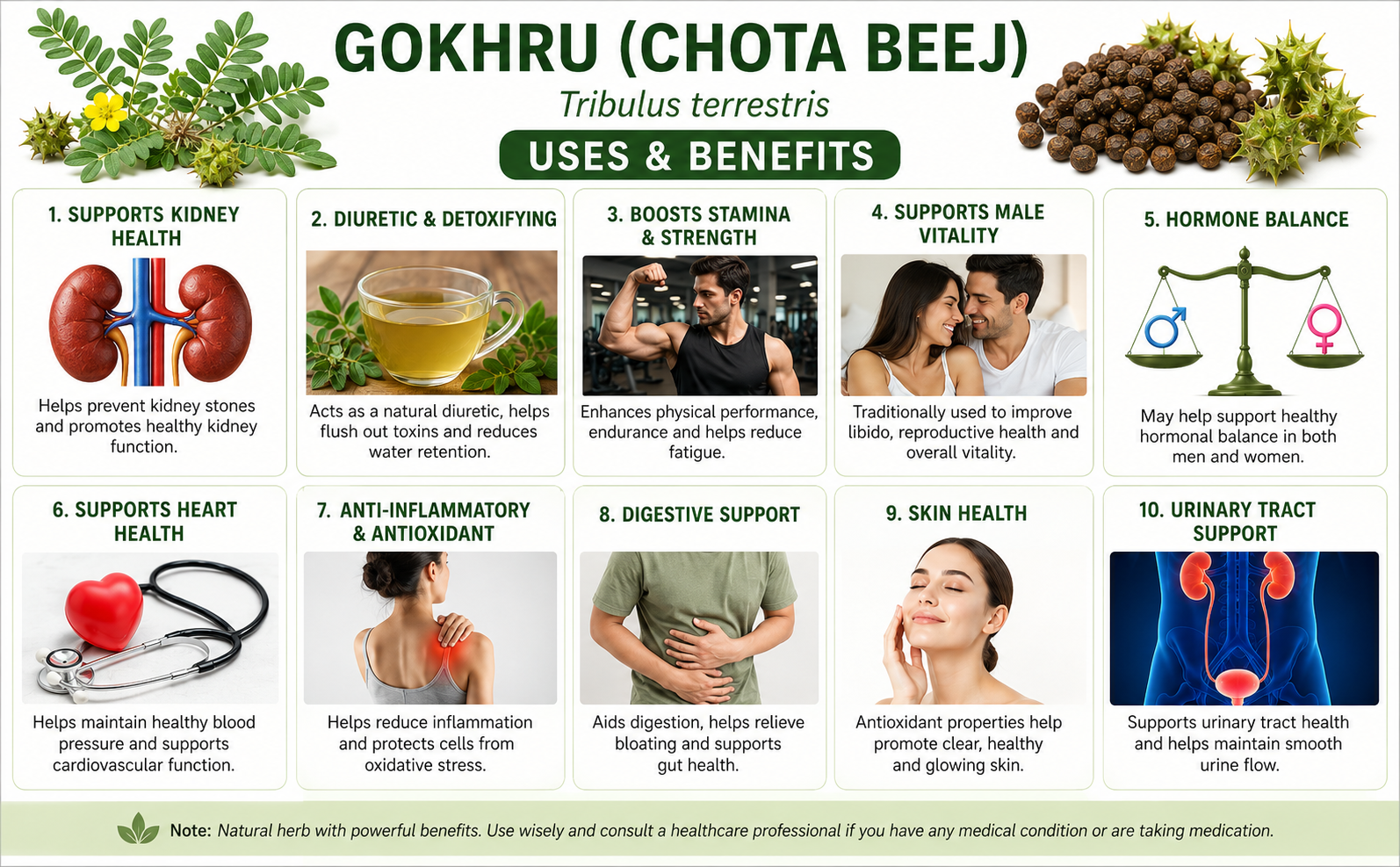 Gokhru Chota - Tribulus Terrestris Seeds - Small Caltrops - Gokhroo (1kg)