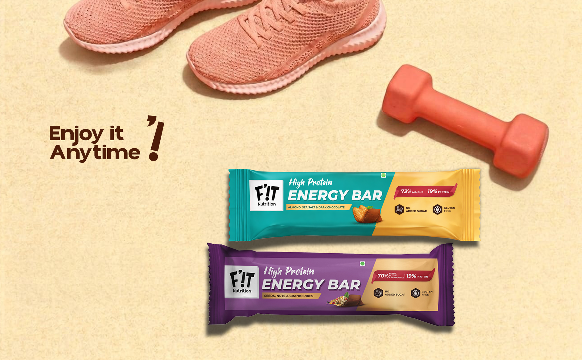 FiT Nutrition High Protein Energy Bar | Combo pack - Almond, Sea Salt & Dark Chocolate + Seeds, Nuts & Cranberries | Tasty Snack For That Anytime, Anywhere Craving | No Added Sugar, No Artificial Flavours, Gluten Free - Healthy & Tasty Snacks For Kids & Adults (4 x 35gm)