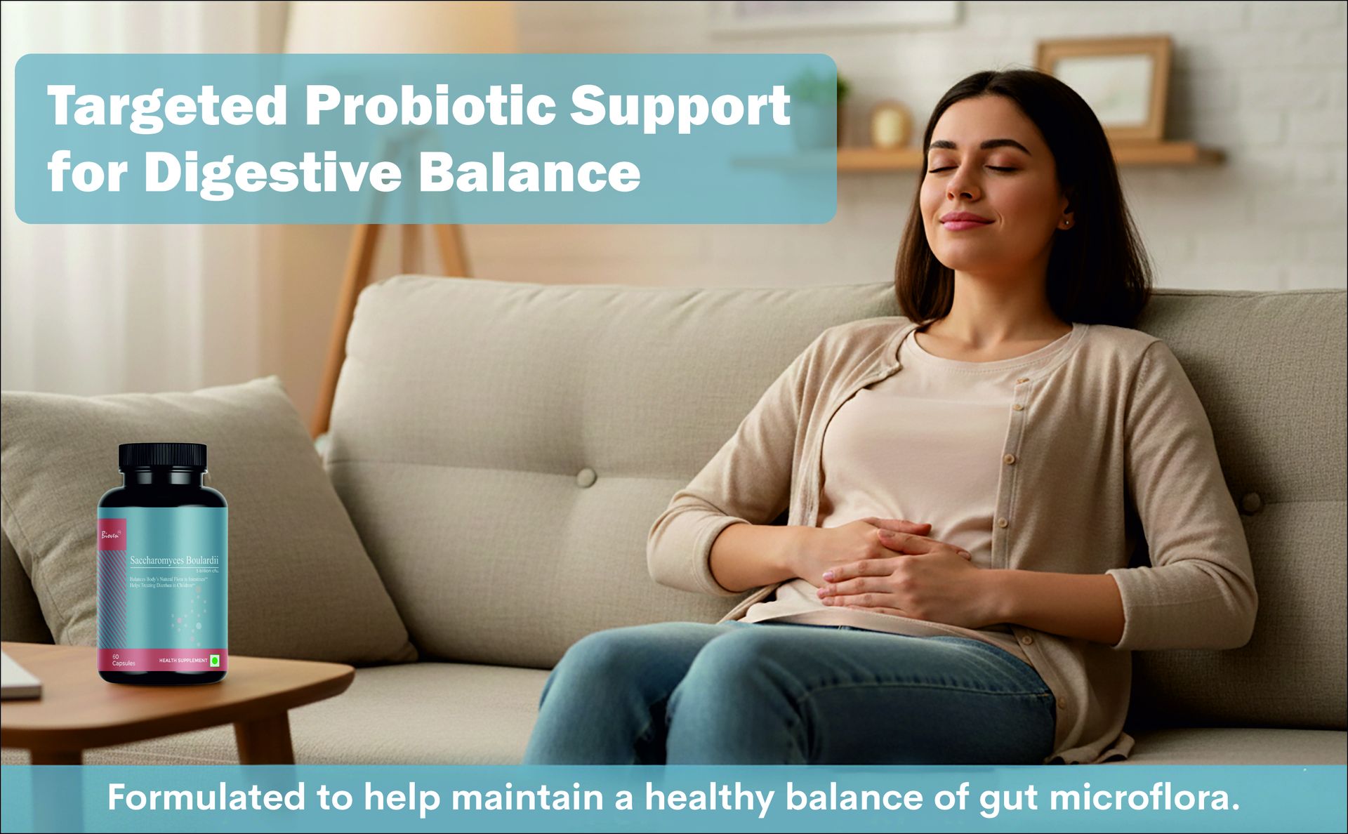 Pure Saccharomyces Boulardii Probiotic Yeast – 5 Billion CFU – Advanced Digestion, Gut Health & Travelers' Wellness – 60 Vegetarian Capsules