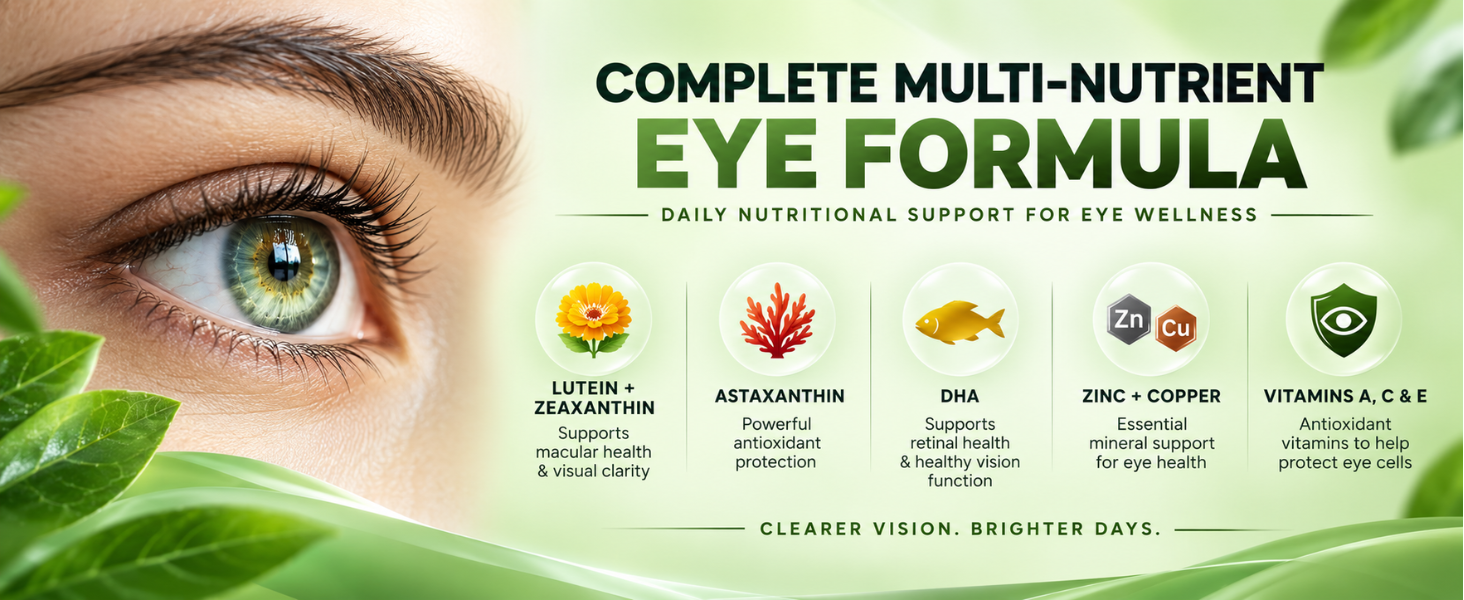 Nutrasium Eye Care Supplements | Lutein, Zeaxanthin Astaxanthin (120 Tabs)