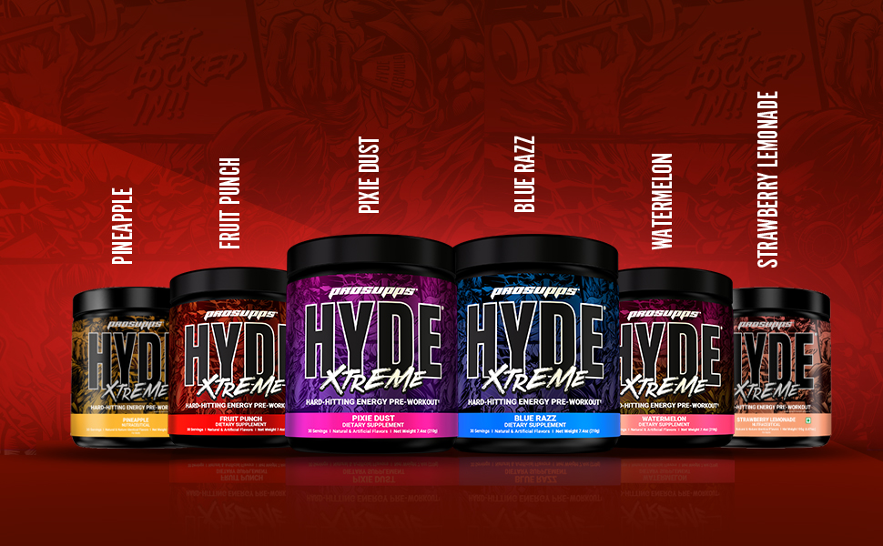 ProSupps Hyde Xtreme Pineapple High Stim Pre Workout, 30 Servings