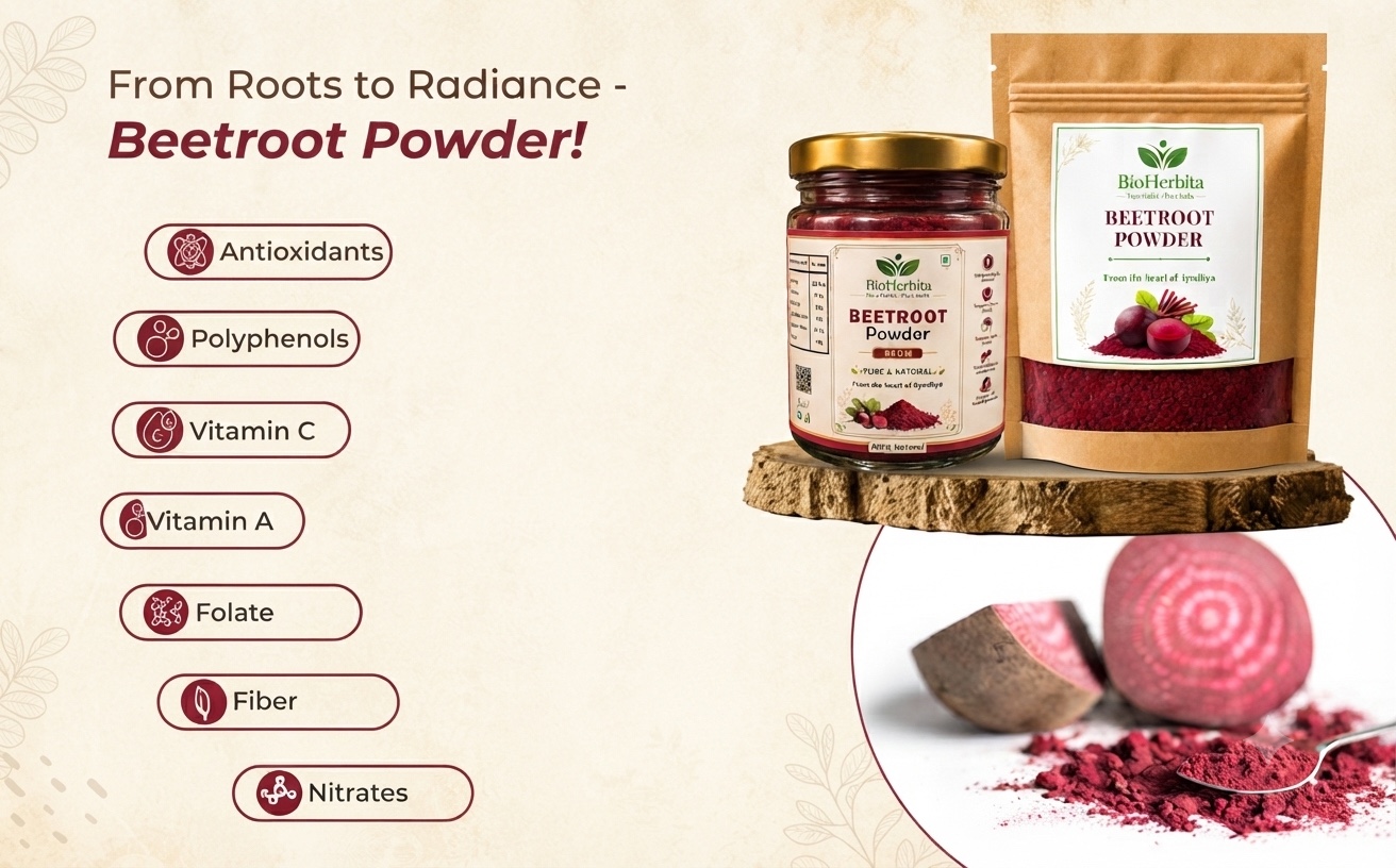 Pure Beetroot Powder 60g | Natural Superfood for Pre Workout Energy Heart Health & Skin Glow | Non GMO & Pesticide Free | Natural Beet Root Powder | Trial Pack