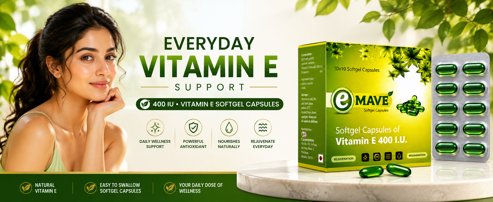 Vitamin E 400 IU Softgel Capsules, 100 Capsules