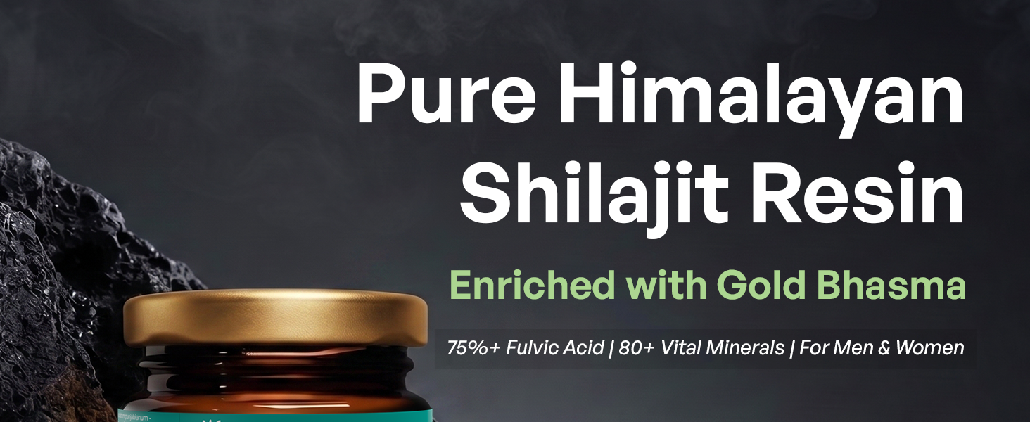 Ethniq Himalayan Shilajit Gold Resin 25g with Swarna Bhasma | 250mg/Serving | 100 Servings | Supports Energy, Strength, Stamina & Vitality | Lab Tested | AYUSH Approved | 75%+ Fulvic Acid & 80+ Minerals