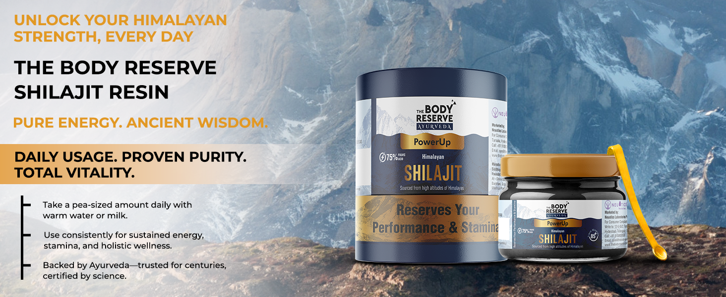 The Body Reserve Shilajit For Men | Certificate Of Purity Inside Box | 20gm Shilajeet Resin | 40 Servings | 500mg/Serving | More Than 75% Fulvic Acid | Sourced From Himalayas 19,000Ft | Shilajit Resin For Men Women | 100% Ayurvedic
