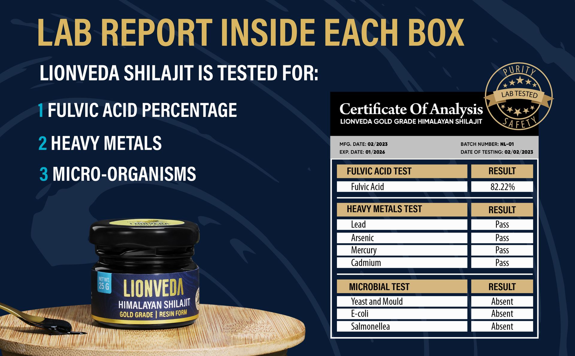 25g Original Himalayan Shilajit Resin(Certified Gold Grade) for Men, Gym, Stamina, Energy & Improved Health|100% Pure Shilajit/Shilajit Liquid ((Pack of 1)), 1 count, 25 grams