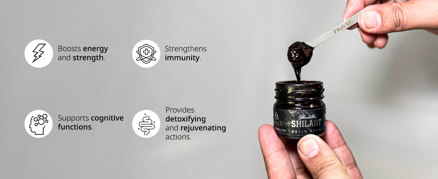 Pravek Shuddha Shilajit/Shilajeet Resin 20g for Men & Women