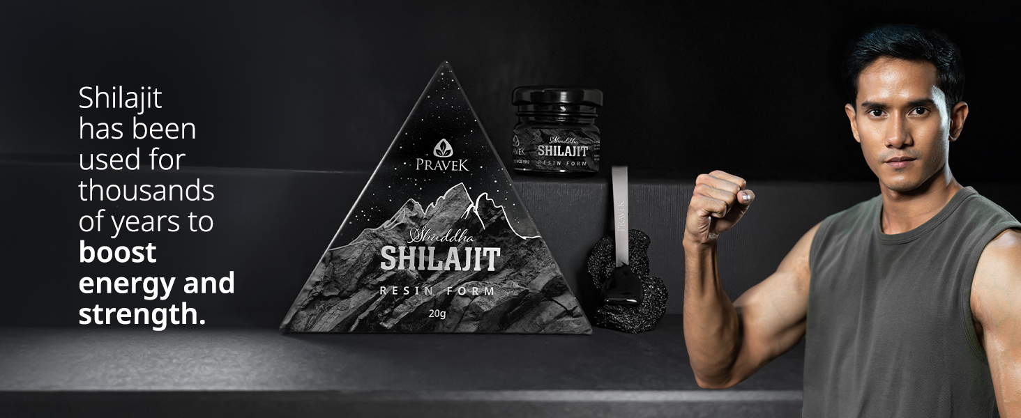 Pravek Shuddha Shilajit/Shilajeet Resin 20g for Men & Women