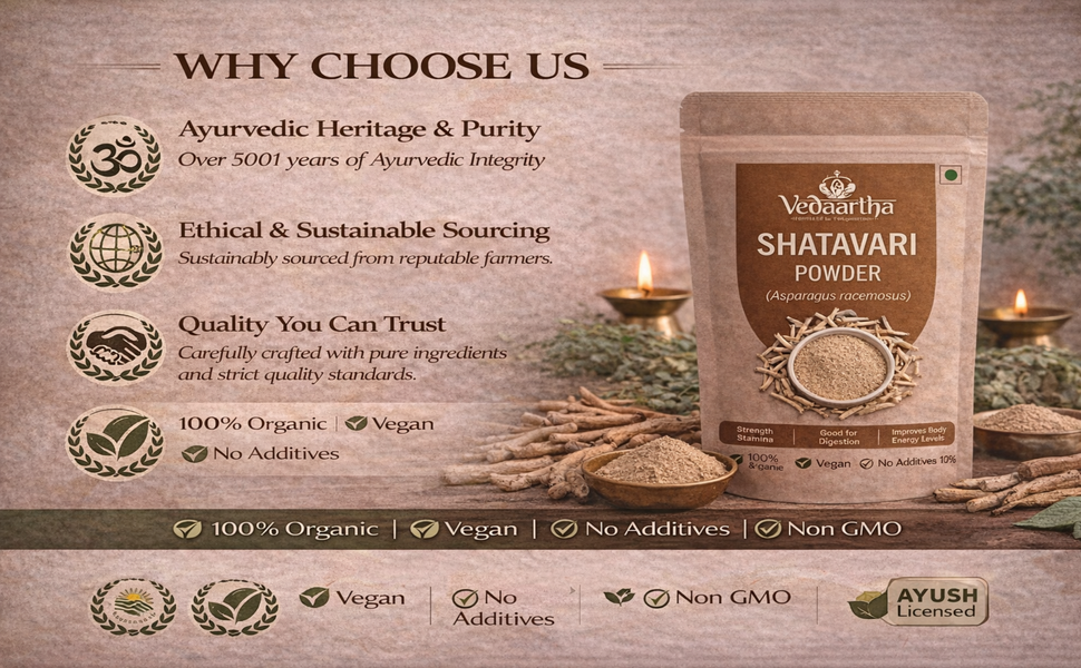 Pure Shatavari Powder for Women's Health & Vitality - Ayurvedic Supplement