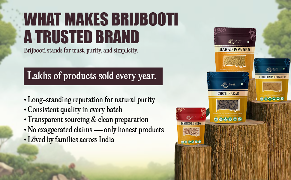 Brijbooti Natural Harad Badi Powder 250 Gm - Haritaki Powder -Kadukkai Powder - Karakkaya - Ayurvedic Digestive Supplement | FSSAI, GMP, ISO Certified