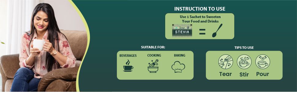 Zindagi Stevia Sugar Sachets | Stevia Plant Based Natural Sweetener | Diabetic Friendly Sweetener | 200 Sachets