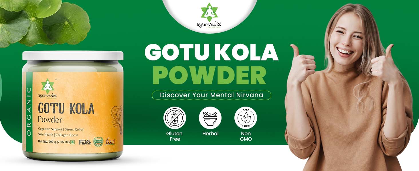 Organic Gotu Kola Powder (Centella Asiatica/Mandukaparni/Brahmi) 200g | Non-GMO, Vegan | Supports Memory, Focus & Mental Wellness | No Added Preservatives | Jaivik Bharat & USDA Certified