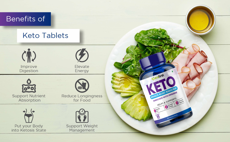 Nutrafirst KETO Advanced Tablets (60 Tab) with Garcinia Cambogia & Green Coffee Extract | Supports Weight Loss, Fat Burning & Ketosis | Boosts Energy & Metabolism | Natural Keto Supplement – Pack of 1