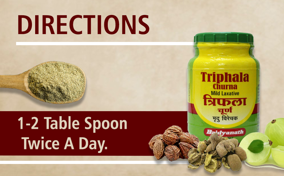 Baidyanath Medohar Guggulu 120 Tab & Baidyanath Nagpur Triphala Churna, Vitamin C, Iron & Zinc, Natural,Pack of 500 g COMBO